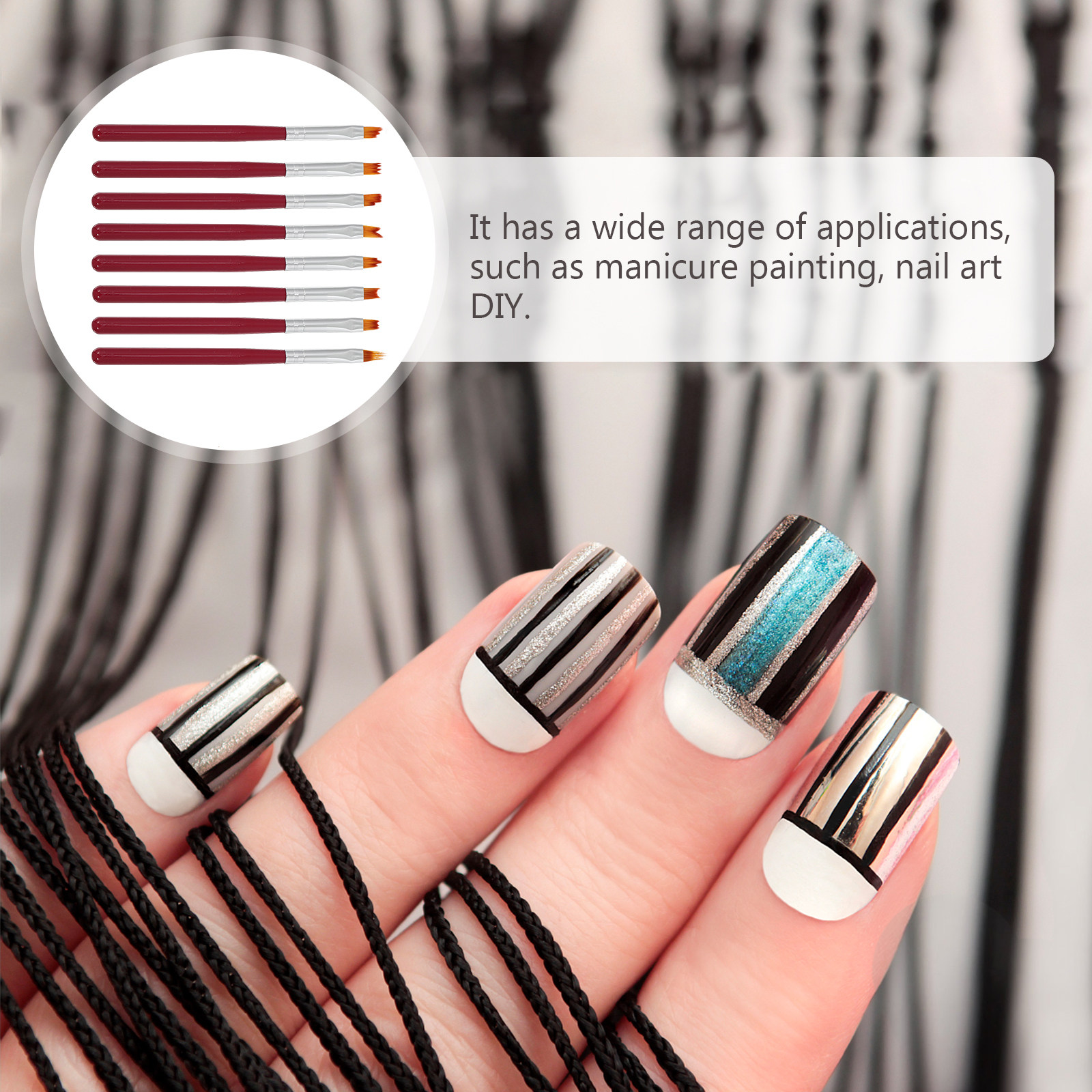 Juego de 8 pinceles para decor - Brush Bristle Set reseña y precio